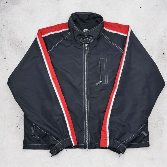 Marlboro Jacket Adult XL Black Unlimited Gear Compass Windbreaker Vintage - Picture 1 of 12